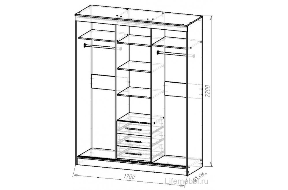 Шкаф-купе Маэстро ясень шимо / дуб атланта