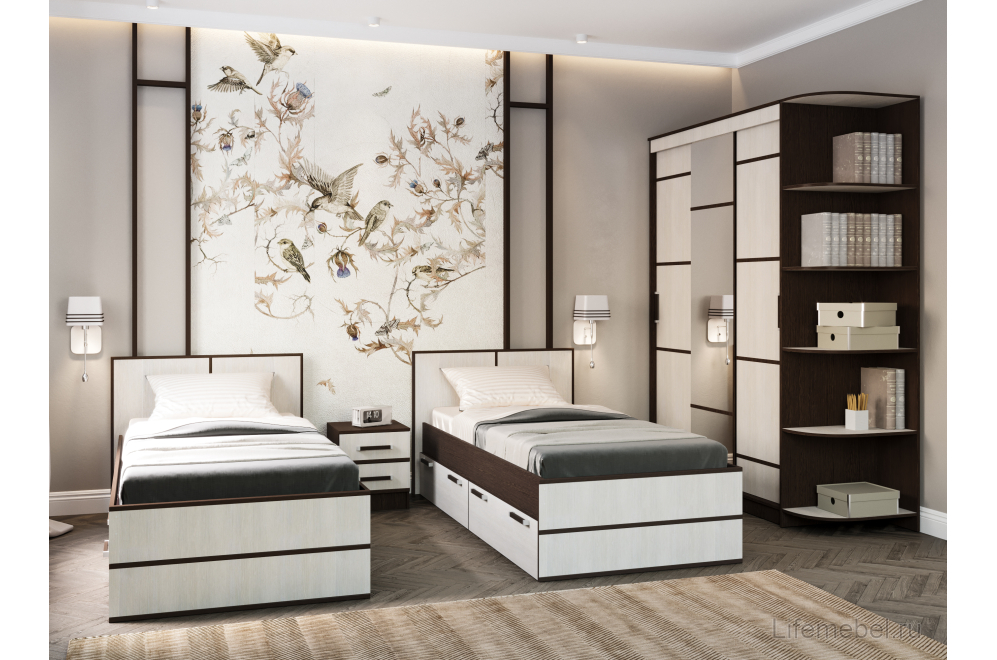 Шкаф-купе Лотос дуб белфорд / венге цаво