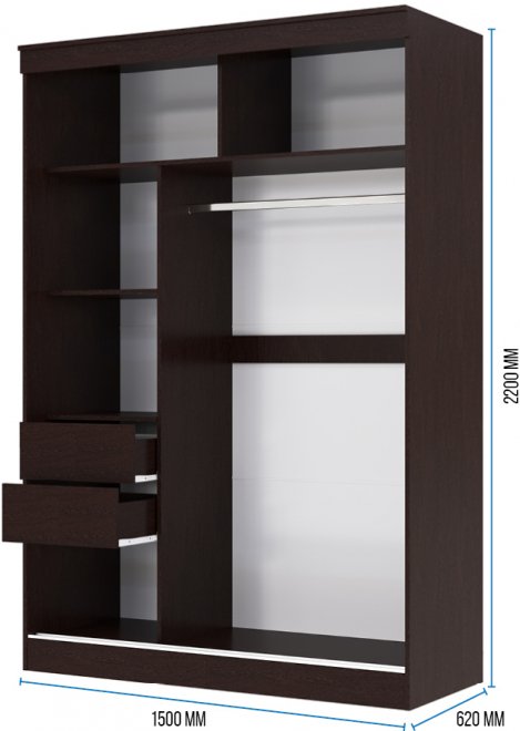 Шкаф-купе Мираж 1,5 м венге