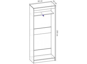 Шкаф-купе Риф 2 ШК.016.800-28 вариант 3 венге / венге / стекло лакобель ral 1014