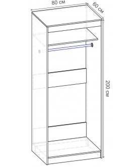 Шкаф-купе Риф 2 ШК.018.800-23 вариант 4