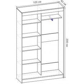 Шкаф-купе Риф 2 ШК.020.1000-25 вариант 6