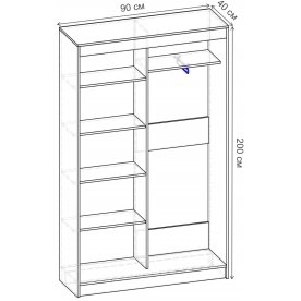 Шкаф-купе Риф 2 ШК.020.900-28 вариант 3