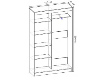Шкаф-купе Риф 2 ШК.021.1000-28 вариант 3