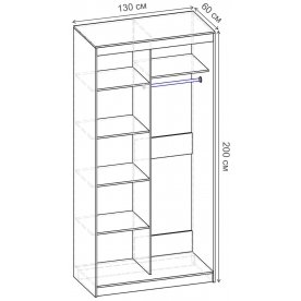 Шкаф-купе Риф 2 ШК.022.1300-23 вариант 4