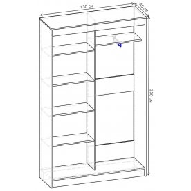 Шкаф-купе Риф 2 ШК.021.1300-31 вариант 6