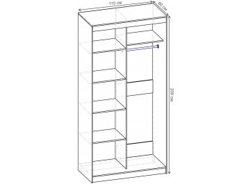Шкаф-купе Риф 2 ШК.022.1100-31 вариант 6