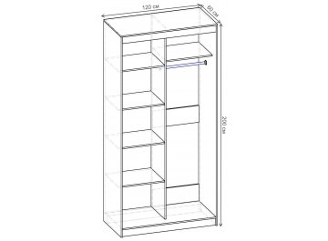 Шкаф-купе Риф 2 ШК.022.1200-31 вариант 6