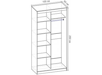 Шкаф-купе Риф 2 ШК.023.1000-28 вариант 3