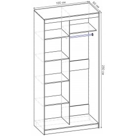 Шкаф-купе Риф 2 ШК.023.1000-31 вариант 6