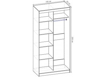 Шкаф-купе Риф 2 ШК.023.1000-31 вариант 6
