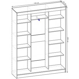 Шкаф-купе Риф 3 ШК.024.1400-01/21 вариант 2