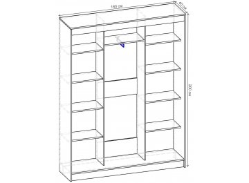 Шкаф-купе Риф 3 ШК.024.1800-01/21 вариант 2