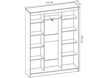 Шкаф-купе Риф 3 ШК.025.1300-01/21 вариант 2