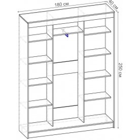 Шкаф-купе Риф 3 ШК.025.1800-01