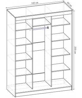 Шкаф-купе Риф 3 ШК.026.1400-01