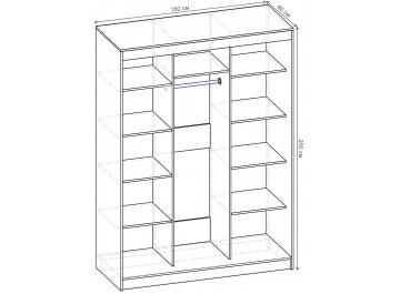 Шкаф-купе Риф 3 ШК.026.1500-01/21 вариант 2