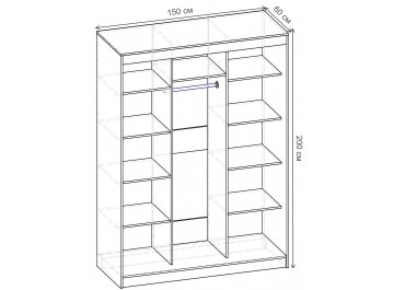Шкаф-купе Риф 3 ШК.026.1500-01