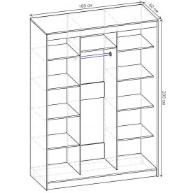 Шкаф-купе Риф 3 ШК.026.1800-01