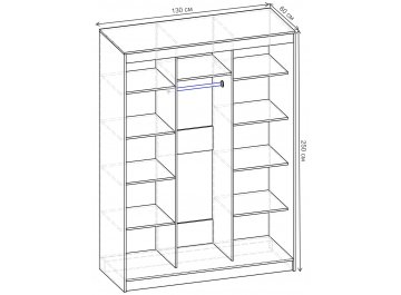 Шкаф-купе Риф 3 ШК.027.1300-01