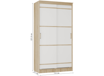 Шкаф-купе Сакура 1.14м дуб сонома / белый