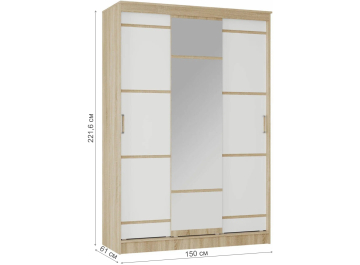 Шкаф-купе Сакура 1.5м дуб сонома / белый