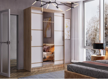 Шкаф-купе Сакура 1.5м дуб сонома / белый