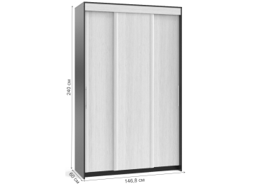 Шкаф-купе ШР-156.2 венге / беленый дуб