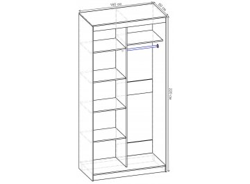Шкаф-купе Стандарт Комбо 2.1 ШК.006.1600-19