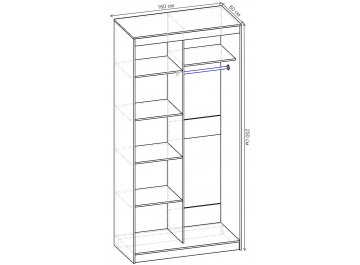 Шкаф-купе Стандарт Комбо 2.1 ШК.007.1600-19