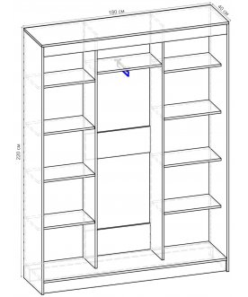 Шкаф-купе Стандарт Комбо 3.1 ШК.008.1800-19