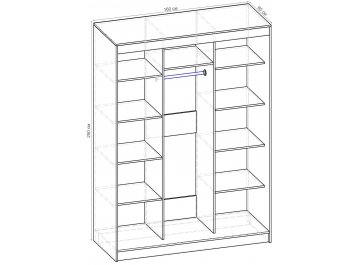 Шкаф-купе Стандарт Комбо 3.1 ШК.011.1600-19