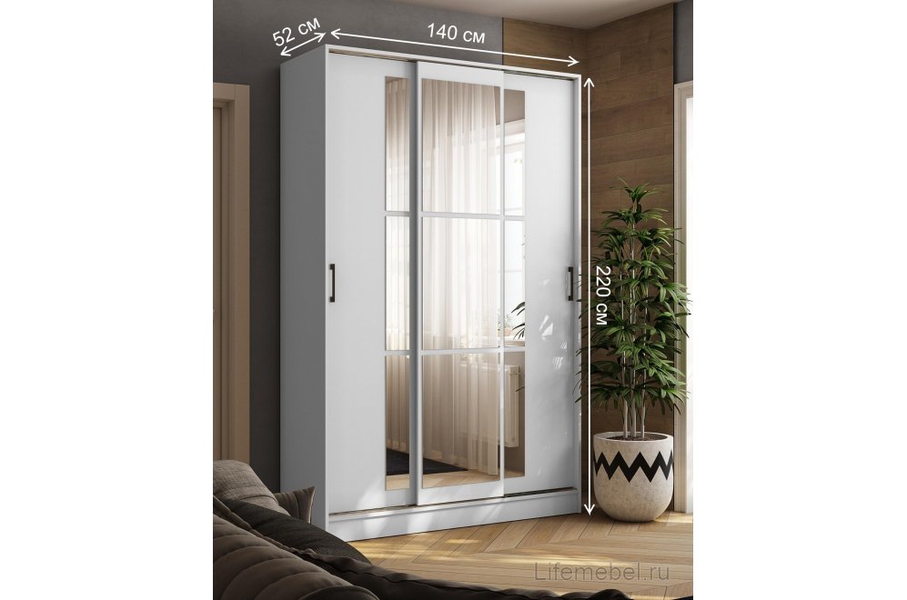 Шкаф-купе Стиль-2 1400 белый