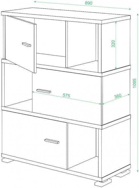 Стеллаж СБ-30/3 карамель
