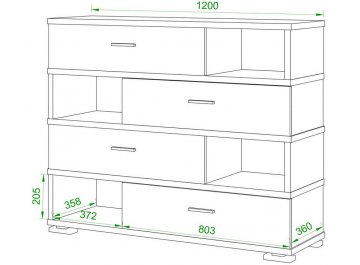 Комод Домино СБ-40/4 КШ-Ч