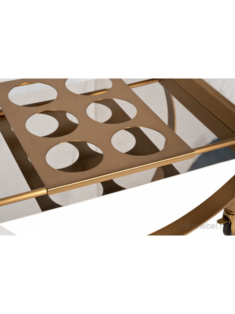 Сервировочный столик Луис прозрачный / латунь