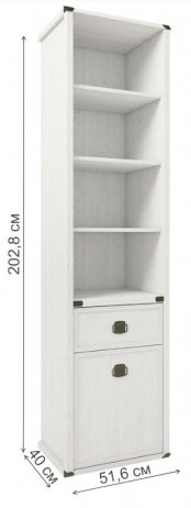 Шкаф-пенал Magellan 1D1S открытый сосна винтаж