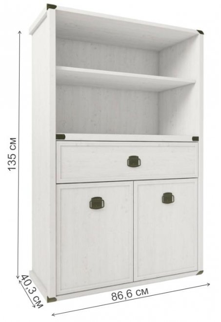 Шкаф Magellan 2D1S открытый сосна винтаж