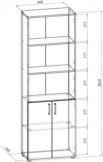 Стеллаж / Шкаф-пенал ОФ-301К венге открытый