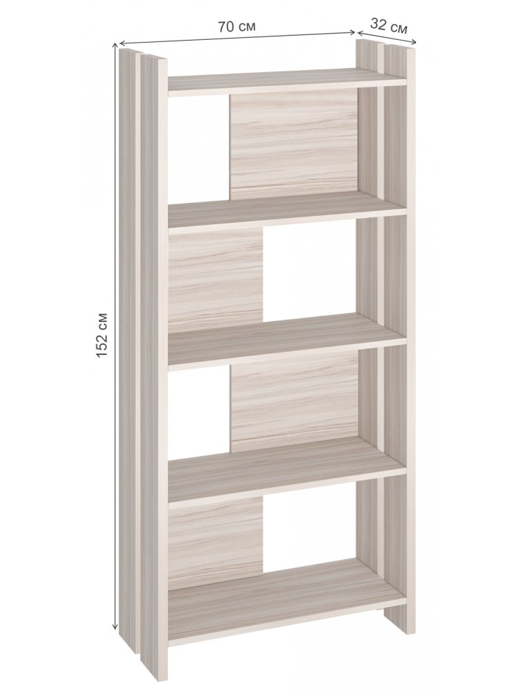 Стеллаж Беина 152 см карамель