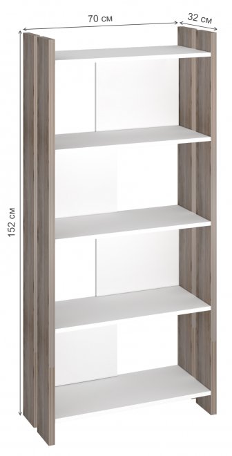 Стеллаж 152 см нельсон / белый