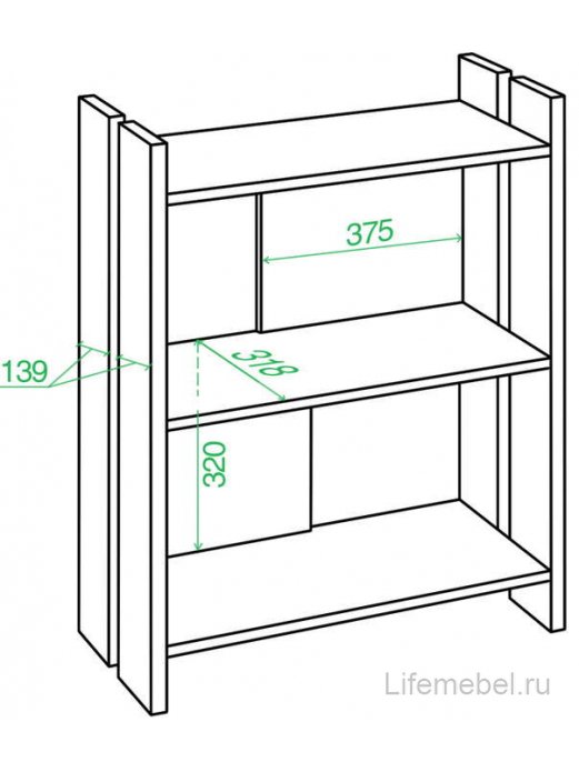 Стеллаж 85 см нельсон / белый