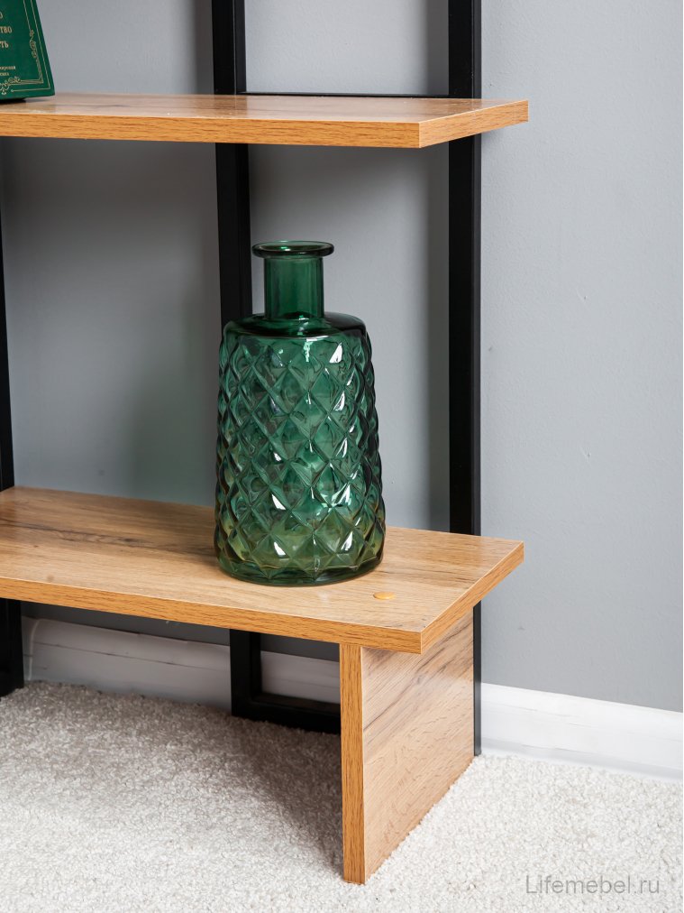 Стеллаж Минден угловой дуб вотан / черный