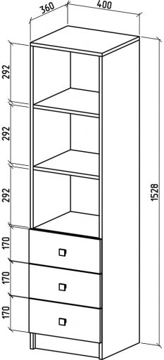 Стеллаж Бостон-2 дуб сонома