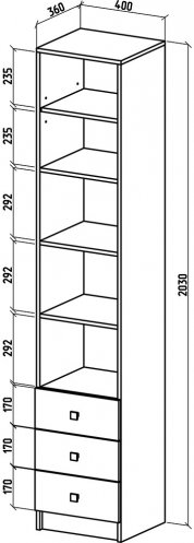 Стеллаж Бостон-6 дуб золотистый