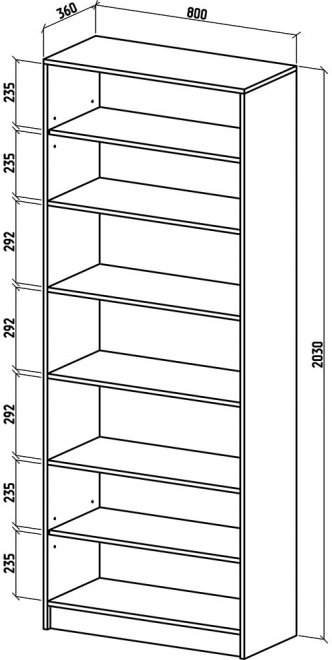 Стеллаж Бостон-7 дуб золотистый