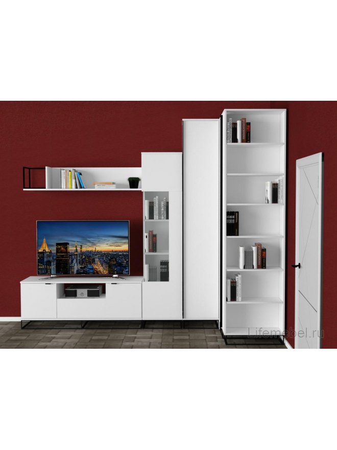 Стеллаж City завершающий белый