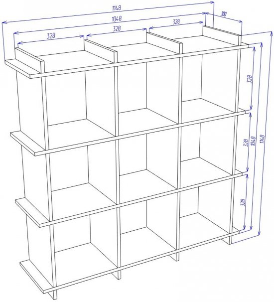 Стеллаж Cross СЛ3х3 Ш-Ч шамони