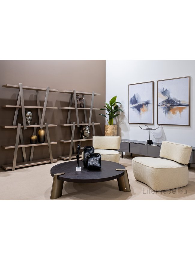 Стеллаж Дуку светлый дуб / хром