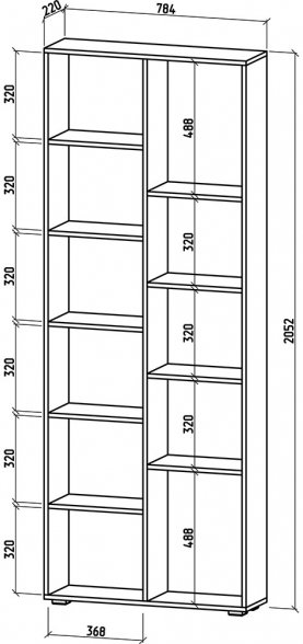 Стеллаж Эльбрус-2 дуб молочный